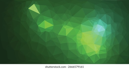 Abstrato baixo poli fundo geométrico em tons de verde e azul com efeitos de luz poligonal