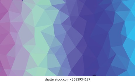 Plano De Fundo Geométrico De Poli Baixo Abstrato Com Mosaico Triangular Em Tons De Roxo E Azul