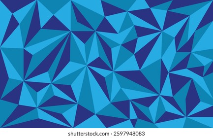 Abstract low poly geometric blue triangle pattern blank background