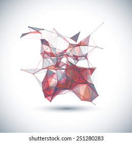 Abstract low poly geometric colorful bright technology vector background. Connection structure. Vector data science background. Polygonal vector background. Molecule And Communication Background.