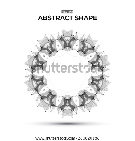 Abstract low poly geometric technology vector design element. Connection structure. Vector data science background. Polygonal vector background. Molecule And Communication Background.