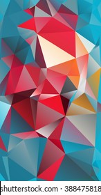 Abstract low poly geometrical background consisting of triangles of different sizes and colors