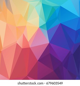 Abstract low poly geometrical background consisting of triangles of different sizes and colors