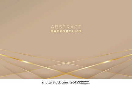 Abstract low poly golden lines on beige background, golden waves lines, art deco pattern for poster, greeting card, banner, background, wallpaper, pattern, graphic and printing.