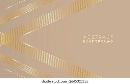 Abstract low poly golden lines on beige background, golden waves lines, art deco pattern for poster, greeting card, banner, background, wallpaper, pattern, graphic and printing.