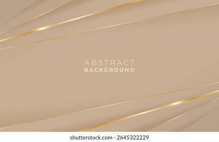 Abstract low poly golden lines on beige background, golden waves lines, art deco pattern for poster, greeting card, banner, background, wallpaper, pattern, graphic and printing.