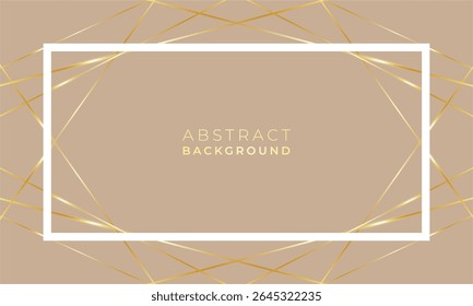 Abstract low poly golden lines on beige background, golden waves lines, art deco pattern for poster, greeting card, banner, background, wallpaper, pattern, graphic and printing.