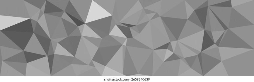 Abstractas fondo de escala de grises de baja poli con Formas triangulares geométricas que forman un diseño de textura moderno y facetado.

