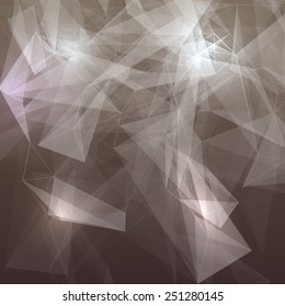 Abstract low poly grey bright technology vector background. Connection structure. Vector data science background. Polygonal vector background. Molecule And Communication Background.