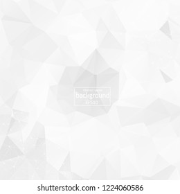Abstract low poly Grey White technology vector background. Connection structure. Vector data science background. Polygonal vector background. Molecule And Communication Background.