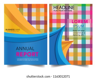 Abstract low poly grid colorful report cover Business Book Cover Design Template in A4. Can be adapt to Brochure, Annual Report, Magazine, Poster, Corporate Presentation, Portfolio, Flyer, Banner, Web