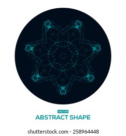 Abstract, low poly, HUD, futuristic, space shape. Futuristic HUD background. Vector