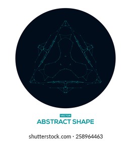 Abstract, low poly, HUD, futuristic, space shape. Futuristic HUD background. Vector 