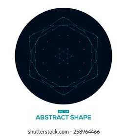 Abstract, low poly, HUD, futuristic, space shape. Futuristic HUD background. Vector 