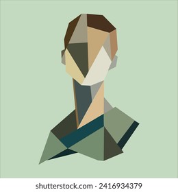 Abstract Low poly Human Portrait Art