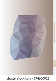 Abstract Low Poly Illustration. Stylized Amethyst Stone Element. For Design Templates, Presentations and Web Design