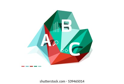 Abstract low poly infographics vector template