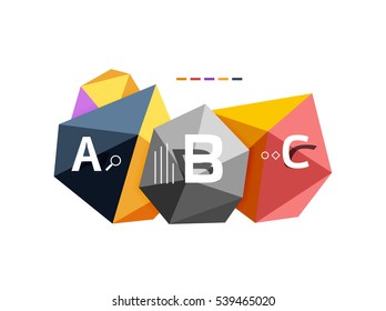 Abstract low poly infographics vector template