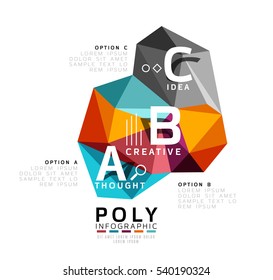 Modelo abstrato de vetor poli infográfico baixo