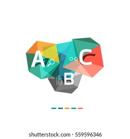 Abstract low poly infographics vector template