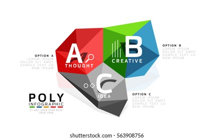 Abstrakte Low-Poly-Infografik-Vektorvorlage