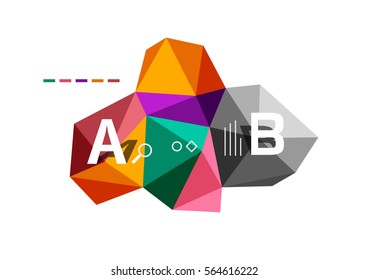Abstract low poly infographics vector template