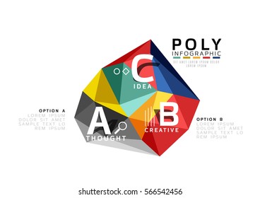 Abstrakte Low-Poly-Infografik-Vektorvorlage