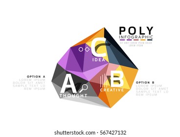 Abstrakte Low-Poly-Infografik-Vektorvorlage