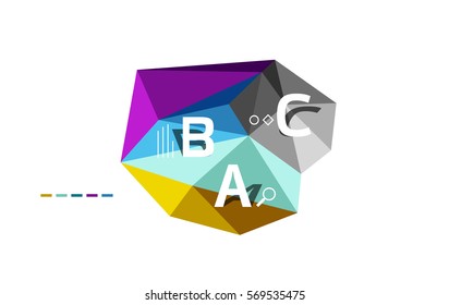 Abstract low poly infographics vector template