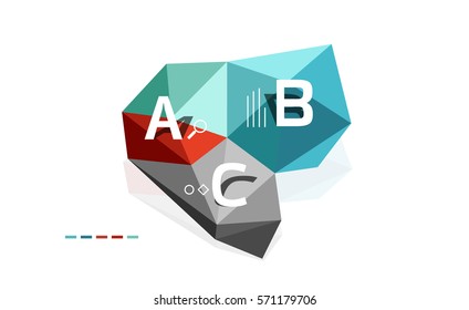 Abstrakte Low-Poly-Infografik-Vektorvorlage
