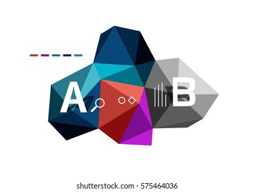 Abstract low poly infographics vector template