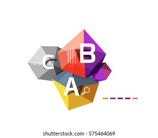 Abstract low poly infographics vector template
