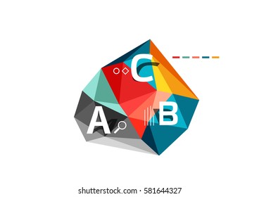 Abstract low poly infographics vector template