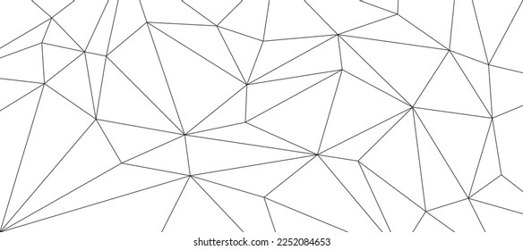 Abstract low poly lines geometry background template. Network linked graphic vector.