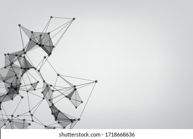 abstract low poly lines mesh white. Background Technology connecting dots and line.