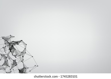las líneas abstractas de polos bajos se mezclan en blanco. Tecnología de fondo conectando puntos y línea.