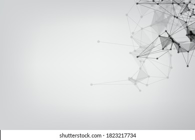abstract low poly lines mesh white. Background Technology connecting dots and line.