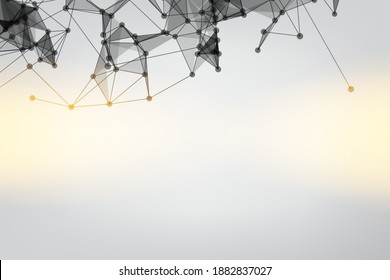abstract low poly lines mesh white. Background Technology connecting dots and line.