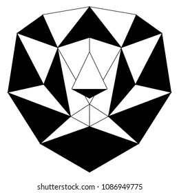 Abstract low poly lion icon