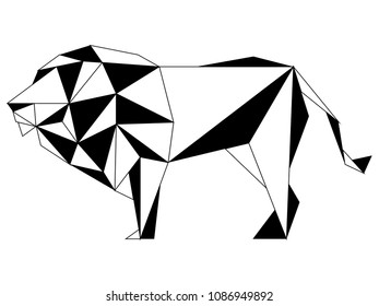 Abstract low poly lion icon
