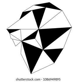 Abstract low poly lion icon
