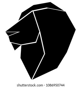 Abstract low poly lion icon