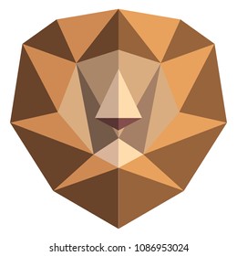 Abstract low poly lion icon