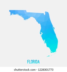 Abstract low poly map of Florida