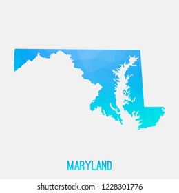 Abstract low poly map of Maryland