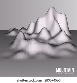 Abstract low poly mountain background. Vector illustration.