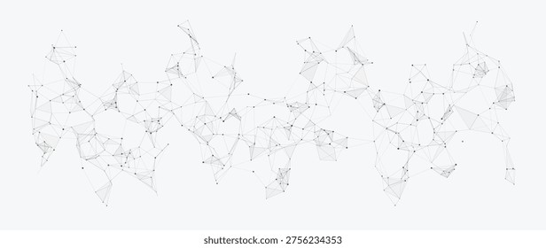 Abstract low poly network wave vector with connecting points and lines technology communication background