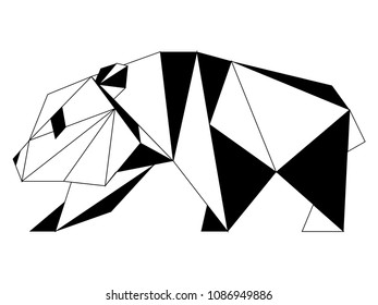 Abstract low poly panda icon