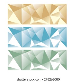 Abstract low poly panoramic background banners vector illustration.