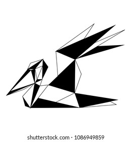Abstract low poly pelican icon